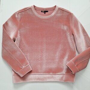 Maje Pink Velvet Crewneck Sweatshirt